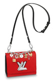 Twist MM Epi Leather Handbag with Charms, Red