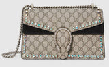 Dionysus GG Supreme Shoulder Bag with Crystals, Black