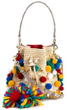 Mini Pompom Bucket Shoulder Bag