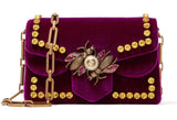 Broadway Velvet Mini Bag, Purple