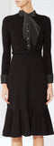 'Hilma' Pussy-Bow Polka-Dot Tulle-Trimmed Ponte Dress