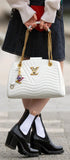 New Wave Chain Tote - Red, White, Black