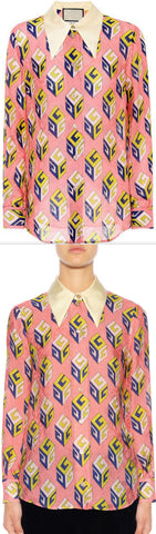 GG Wallpaper Blouse, Pink