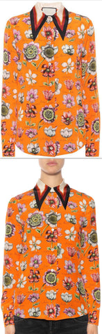 Floral Printed Silk Blouse