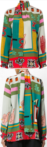 'Counting Three' Printed Blouse