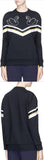 Swan Patch Stripe Panel Sweatshirt