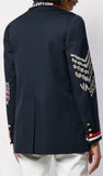 Embroidered Double-Breasted Blazer