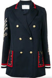 Embroidered Double-Breasted Blazer