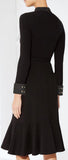'Hilma' Pussy-Bow Polka-Dot Tulle-Trimmed Ponte Dress