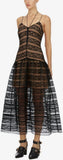 Sleeveless Floral Paneled Lace Dress