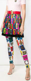 Pleated Mini Skirt with Logo Print