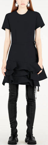 Short Sleeve Dress with Frilled Skirt