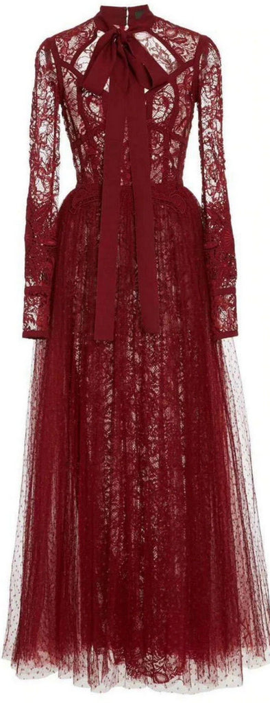 Chest Cut-Out Dress, Burgundy | DESIGNER INSPIRED FASHIONS