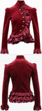 Ruffled Velvet Military Jacket
