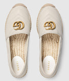 Leather Espadrille with Double G - White, Dusty Pink/Nude, Black | DESIGNER INSPIRED FASHIONS