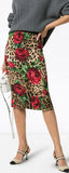 Jungle and Floral Print Pencil Skirt