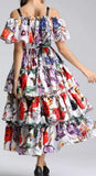 Ruffled Tiered Floral-Print Dress