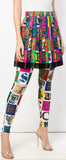 Pleated Mini Skirt with Logo Print