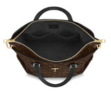 Flower Zipped MM Monogram Tote - Black, Bordeaux/Red, Beige