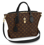 Flower Zipped MM Monogram Tote - Black, Bordeaux/Red, Beige