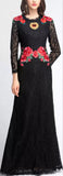 Rose Lace Maxi Dress, Black