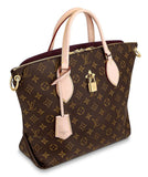 Flower Zipped MM Monogram Tote - Black, Bordeaux/Red, Beige