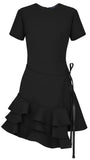 Short Sleeve Dress with Frilled Skirt