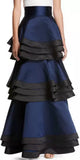 'Samba' Three-Tier Satin Maxi Skirt