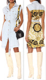 Denim Dress with Baroque Back | DESIGNER INSPIRED FASHIONS