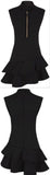 Asymmetric Wool-Blend Tiered Mini Dress, Black or Red