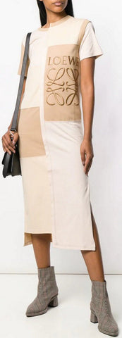 Embroidered Patchwork T-Shirt Dress