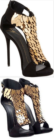 Sequin-Embellished T-Strap Sandals