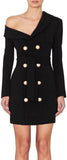 One-Shoulder Blazer-Dress, Black