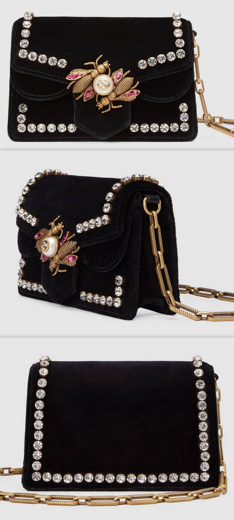 Broadway Velvet Mini Bag, Black
