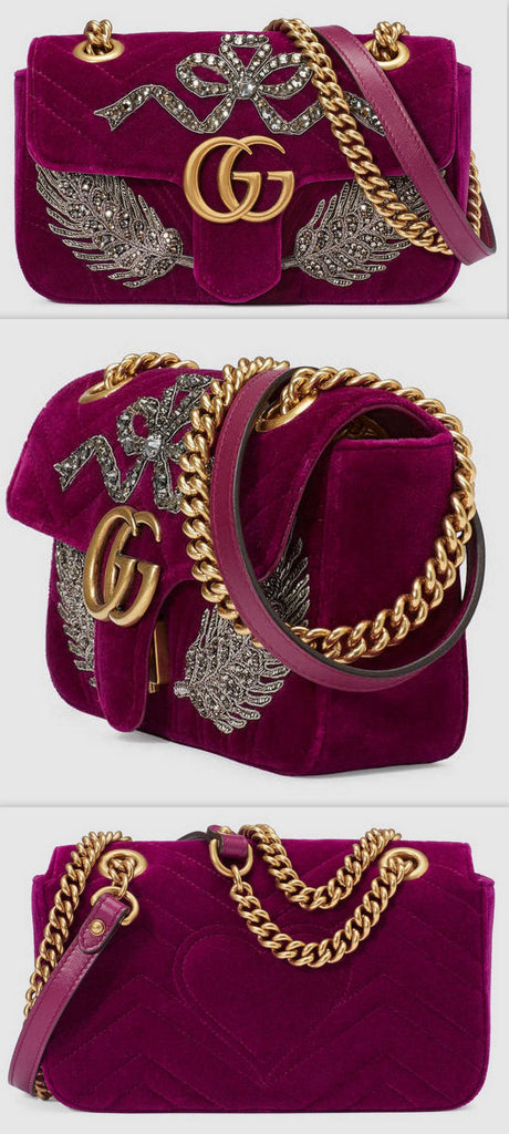 GG Marmont Embroidered Velvet Mini Bag