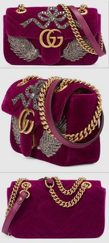 GG Marmont Embroidered Velvet Mini Bag