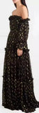Off-the-Shoulder Polka Dot Gown