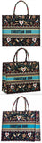 Embroidered Canvas Book Tote Bag | DESIGNER INSPIRED FASHIONS