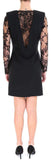 Black Lace Panel Mini Dress