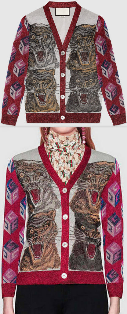 Tiger Intarsia Knit Sweater