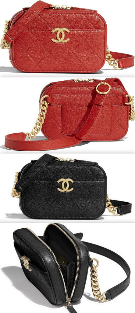 Grained Calfskin Waist bag - Red or Black | DESIGNER INSPIRED FASHIONS