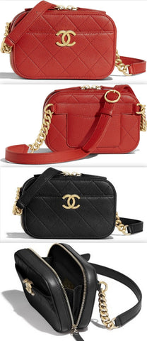 Grained Calfskin Waist bag - Red or Black | DESIGNER INSPIRED FASHIONS