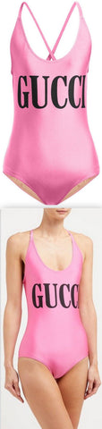 Logo Print Body Suit, Pink