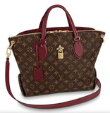 Flower Zipped MM Monogram Tote - Black, Bordeaux/Red, Beige
