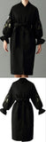Floral-Embroidered Wrap Coat