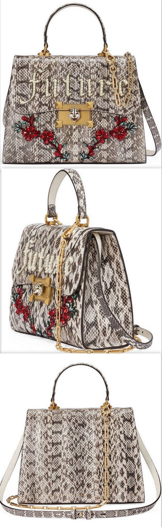 Snakeskin Top Handle Bag
