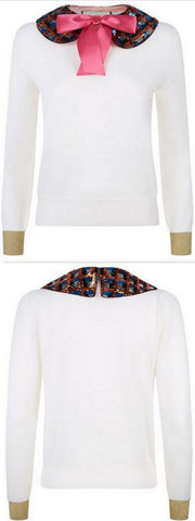 Sequin Collar Sweater