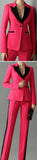 Color-Contrast Suit-Blazer-Jacket & Pant Set