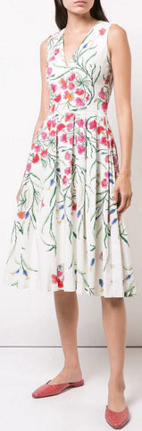 Pleated Floral Dress