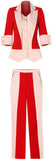 Color-Contrast Vest-Jacket and Pant Suit